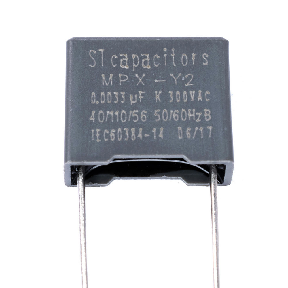 MPX(class Y2) 3,3nF 300VAC K(+/-10%), P=10mm, 5x11x13mm (Y2332K3DL10(C2-1) -Stcapasitor) (конденсатор пленочный) MPX(class Y2) 3,3nF 300VAC K(+/-10%), P=10mm, 5x11x13mm (Y2332K3DL10(C2-1) -Stcapasitor) (конденсатор пленочный)
