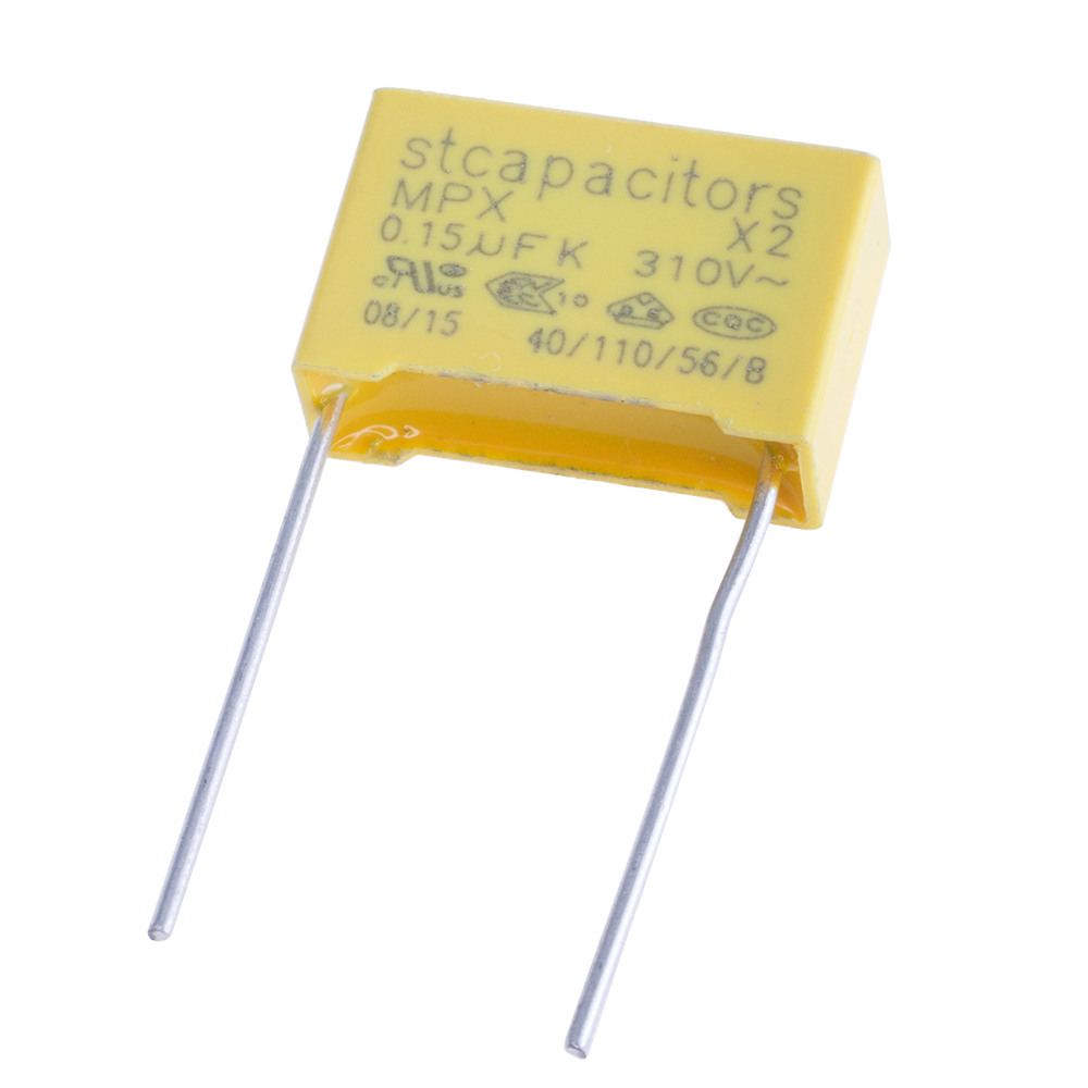MPX(class X2) 150nF 310VAC K(+/-10%), P=15mm, 6x12x18mm (X2154K31L15(D2)-Stcapasitor) (конденсатор пленочный) MPX(class X2) 150nF 310VAC K(+/-10%), P=15mm, 6x12x18mm (X2154K31L15(D2)-Stcapasitor) (конденсатор пленочный)