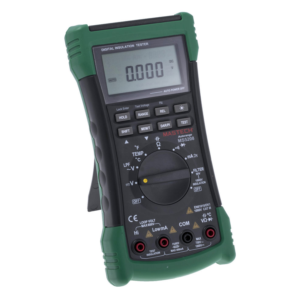 Multimeter Advanced Mastech MS5208 DCV/ACV/DCA/ACA/Ω/F/Hz/°C Isolationstester Multimeter Advanced Mastech MS5208 DCV/ACV/DCA/ACA/Ω/F/Hz/°C Isolationstester