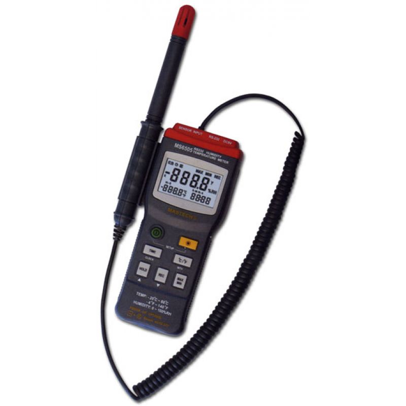MS6505 Digital Hygrometer Termometer 0%~100% RH -20°C ~+60°C RS232 Schnittstelle