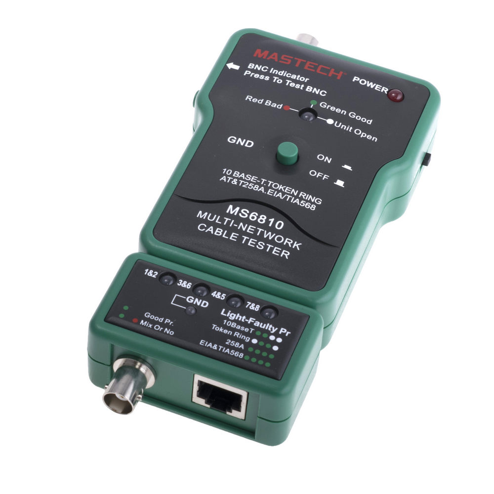 MS6810 Kabeltester Mastech Profi Netzwerktester für BNC RJ45 kompakt und tragbar