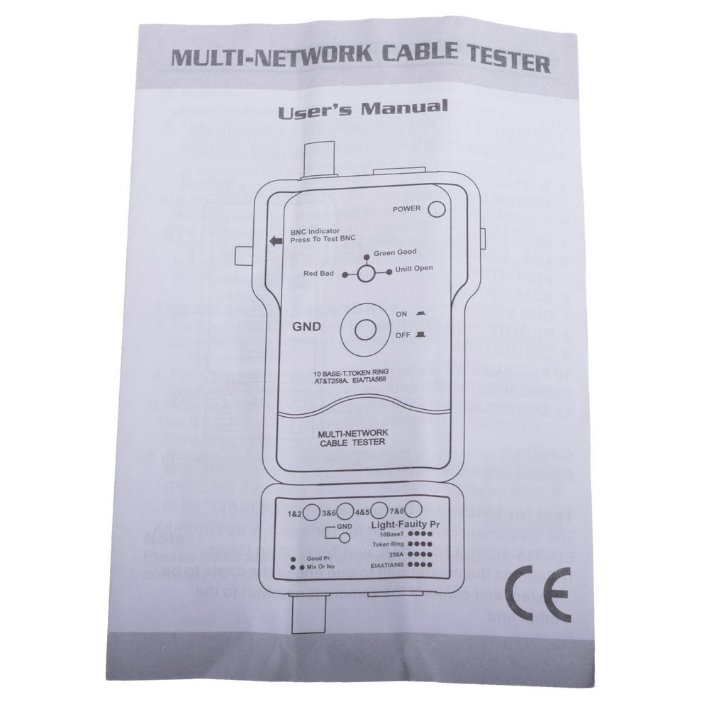 MS6810 Kabeltester Mastech Profi Netzwerktester für BNC RJ45 kompakt und tragbar