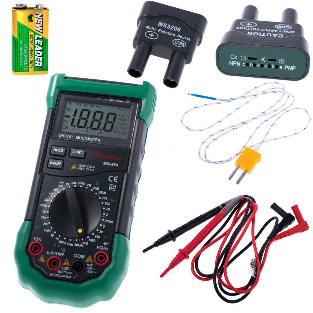 MS8264 Multimeter Sinometer 30 Messbereiche DCV/ACV/DCA/ACA/OHM/CAP/ FREQ/TEMP