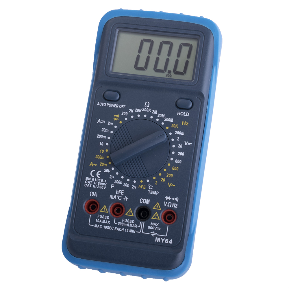 MY64 Handmultimeter DCV/ACV/DCA/ACA/Ohm/Cap/Hz/Temp