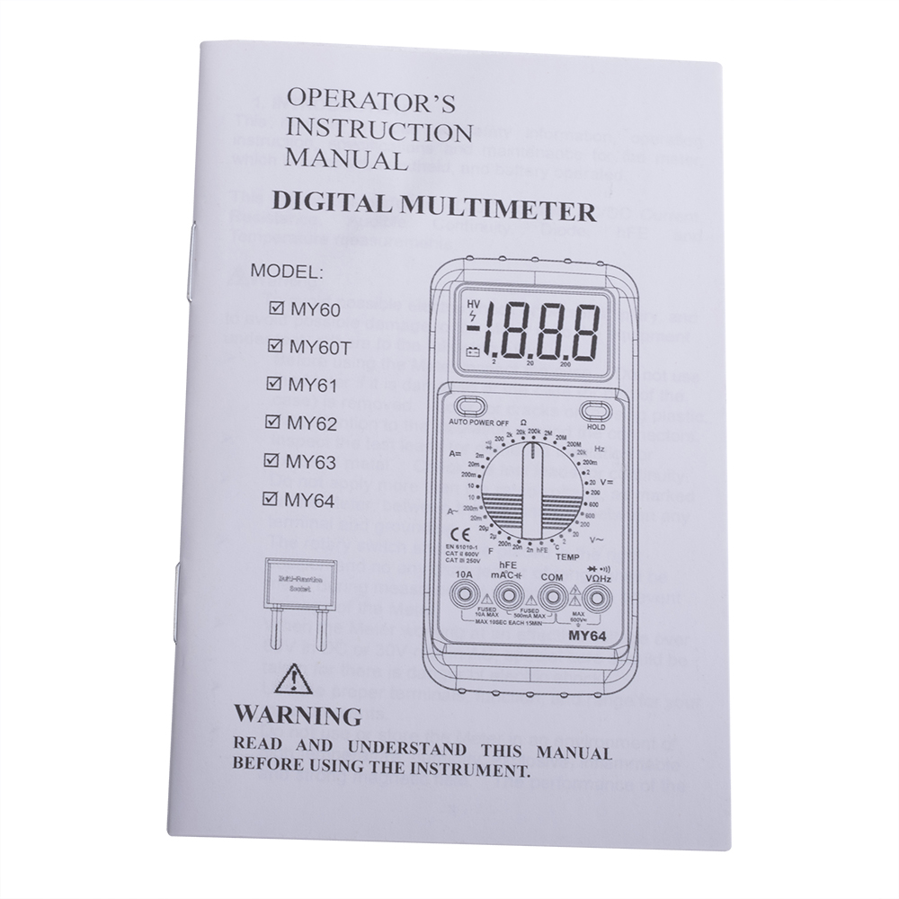 MY64 Handmultimeter DCV/ACV/DCA/ACA/Ohm/Cap/Hz/Temp