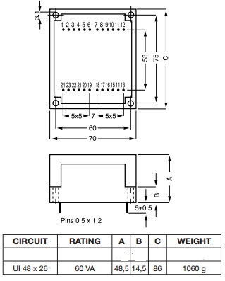 30VA 2x115VAC 2X9V (45074 Myrra)