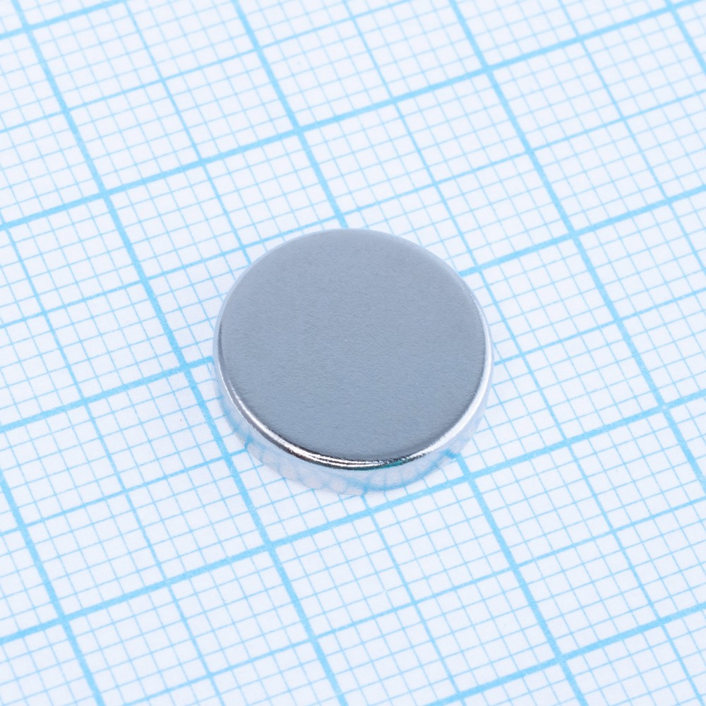 Магніт N38, NdFeB, Ni + Cu + Ni,  Cyl, D13 x 3mm