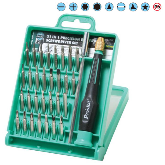 Schraubenzieher Präzision Satz SD-9802 (31Stck) Pro'sKit