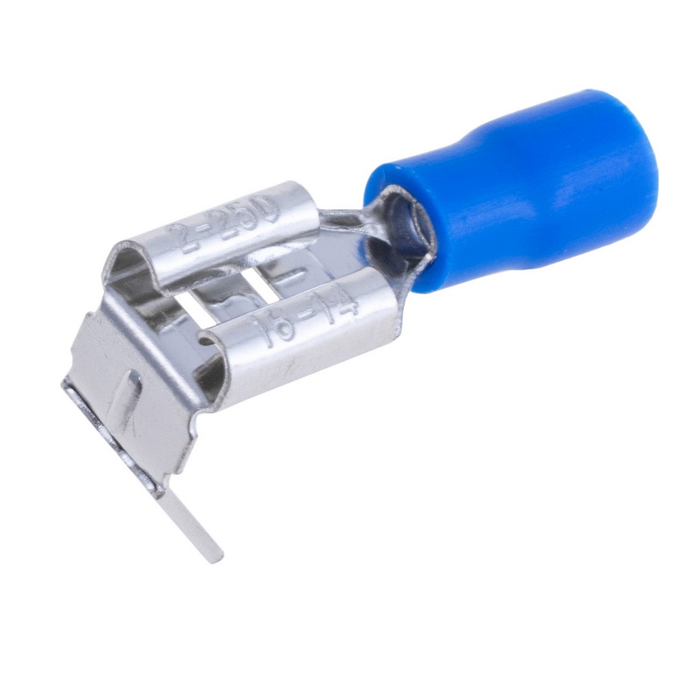 Наконечник синій, плоский латунь"мама" 6,3мм на провід 2,5 mm², HPBDD2-250 Blue Наконечник синій, плоский латунь"мама" 6,3мм на провід 2,5 mm², HPBDD2-250 Blue