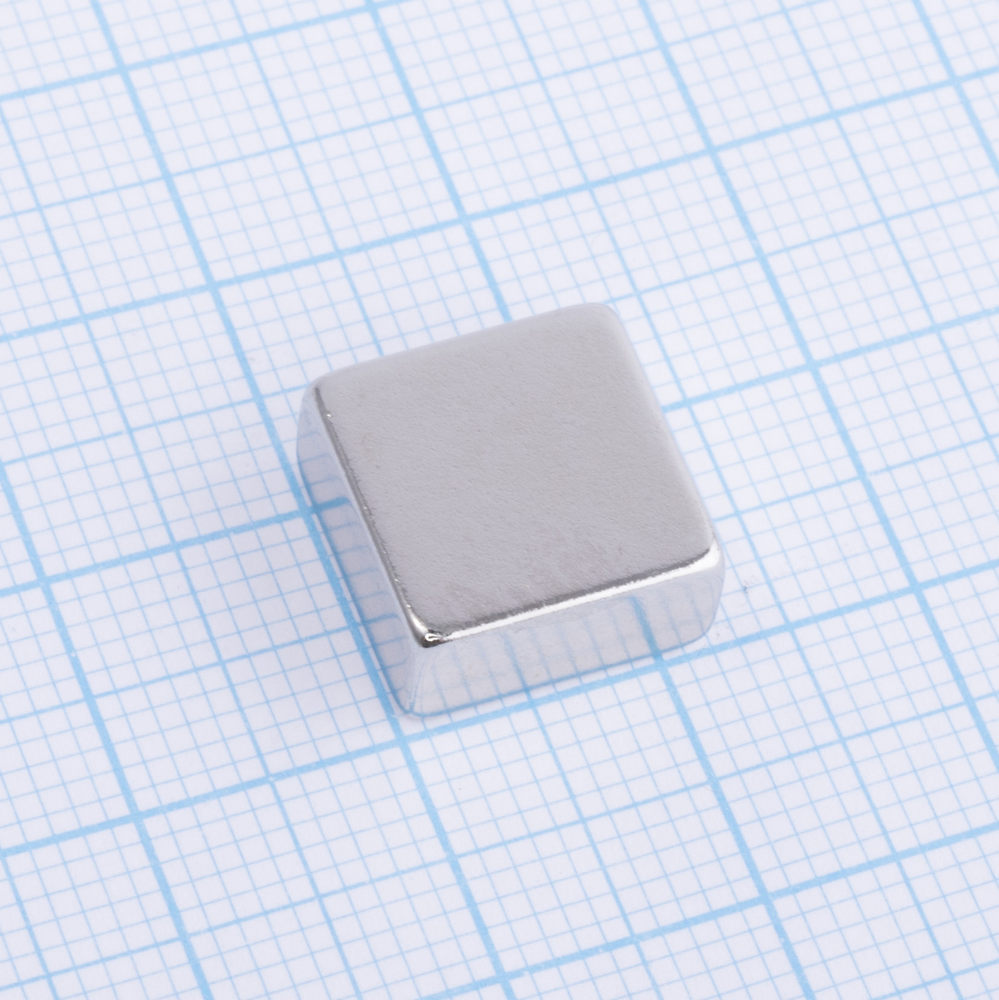 Магнит NdFeB, Блок 12 x 12 x 6 mm (N38), Ni+Cu+Ni (никель)