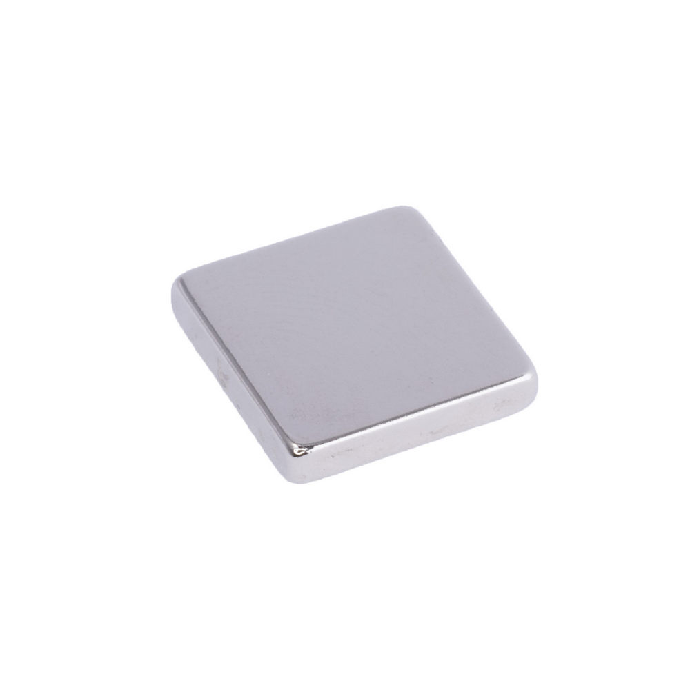 Neodym Magnet, Quader Block 1,7 kg 12,5 x 12,5 x 2,5 mm (N38), Ni+Cu+Ni (Nickel)