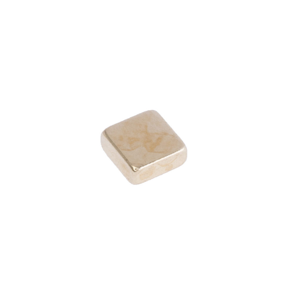 Neodym Magnet, Block 5 x 5 x 2 mm (N50), Ni+Cu+Ni+Au (Gold)