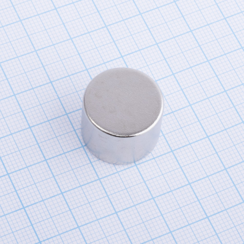 Магнит NdFeB, диск/цилиндр D20 x 15 mm (N38), Ni+Cu+Ni (никель)