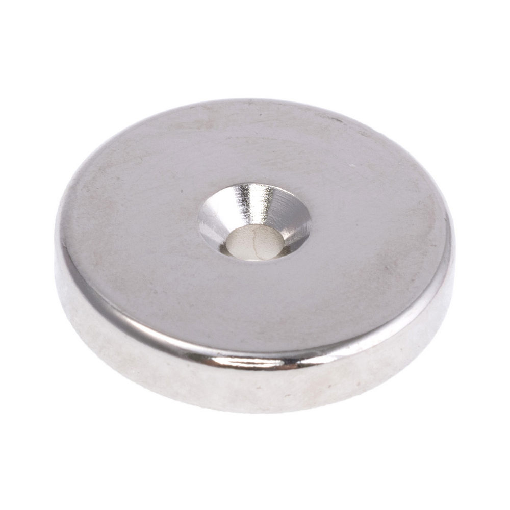 Магнит NdFeB, Шайба под потай D25 x d7/3,5 x 5 mm (N38), Ni+Cu+Ni Магнит NdFeB, Шайба под потай D25 x d7/3,5 x 5 mm (N38), Ni+Cu+Ni