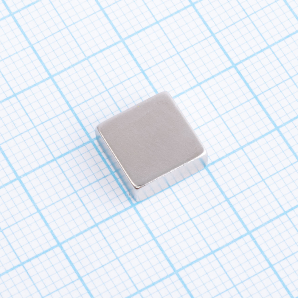 Neodym Magnet, Quader Block 10 x 10 x 4 mm (N38), Ni+Cu+Ni (Nickel)