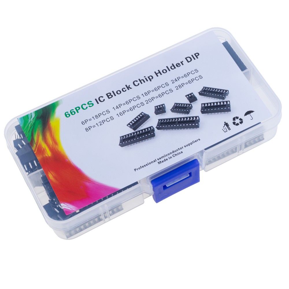 Набір DIP панелей 66 штук, 6,8,14,16,18,20,24,28 контактів.