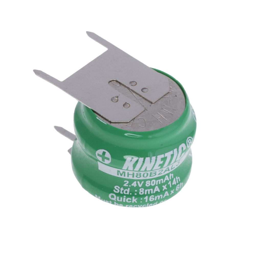 NiMH Akku MH80B2AL3 3-pin 2,4V 80mAh Kinetic Ersatzakku PCB THT