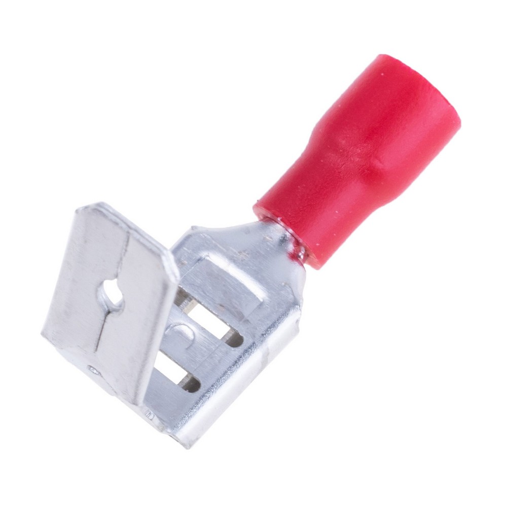 Наконечник червоний, плоский  латунь"мама" 6,3мм на провід 1,5 mm², HPBDD1.25-250 Red