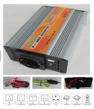 Inverter NV-M 500Watt 12V-220V, modifizierte Sinuswelle