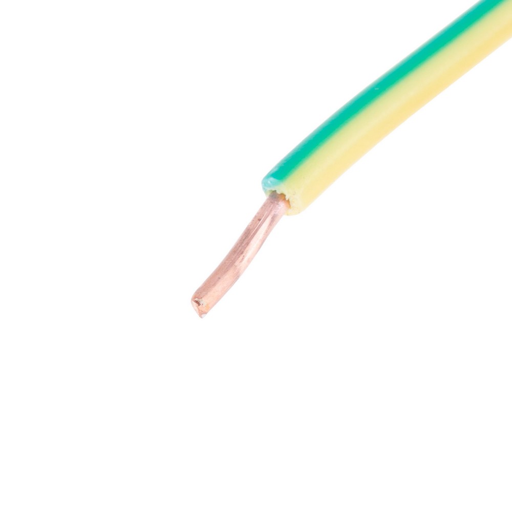Провід одножильний 0.5mm² (20AWG, 1xD0.8mm) жовто-зелений