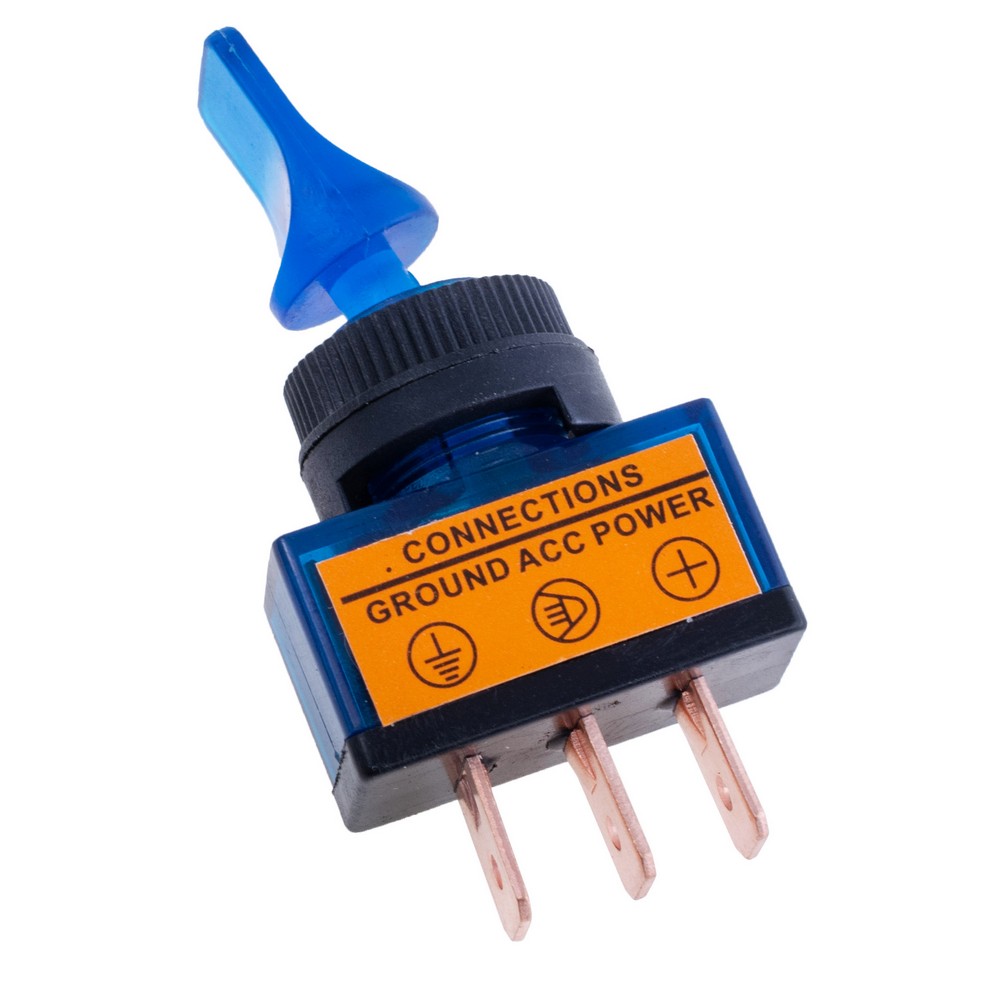 Тумблер синій ON-OFF із підсвічуванням 12V/20A, ASW-14D blue lamp Тумблер синій ON-OFF із підсвічуванням 12V/20A, ASW-14D blue lamp