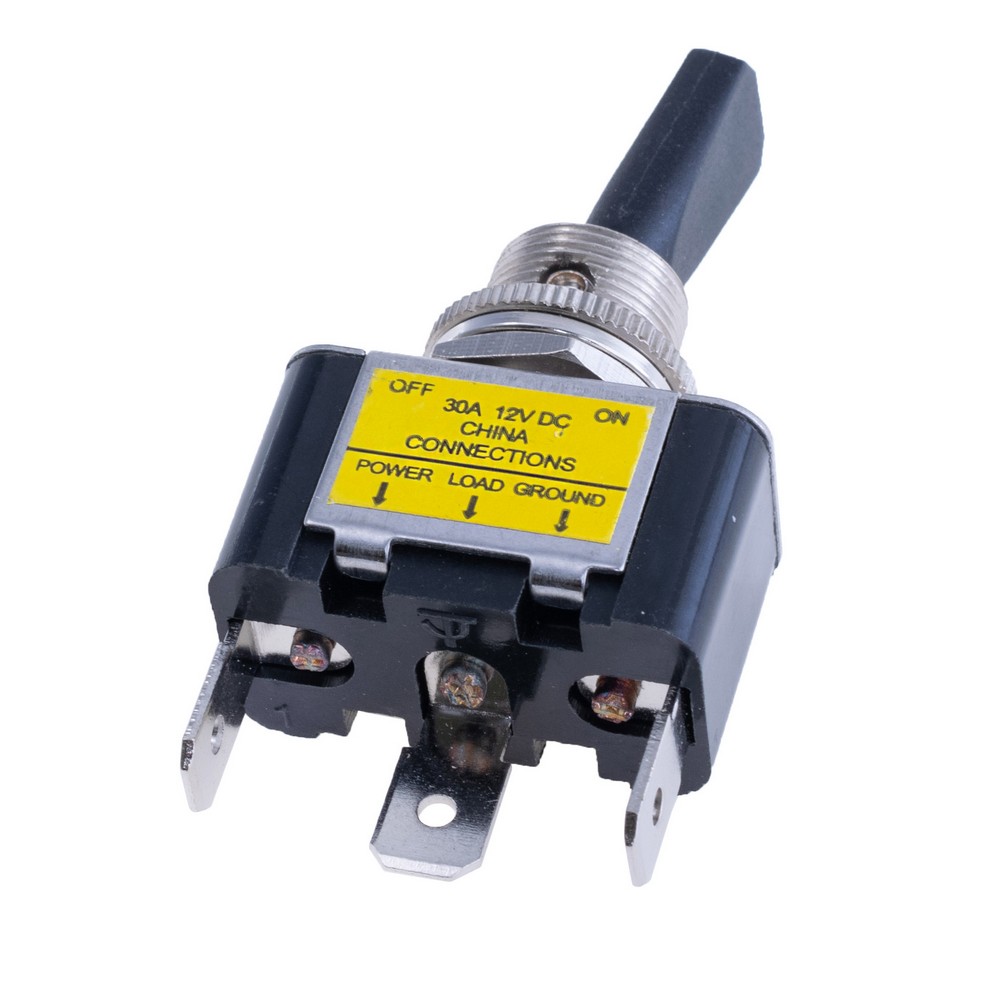 Тумблер 3 контакти ON-OFF з зеленимпідсвічуванням 12VDC ASW-07D-2