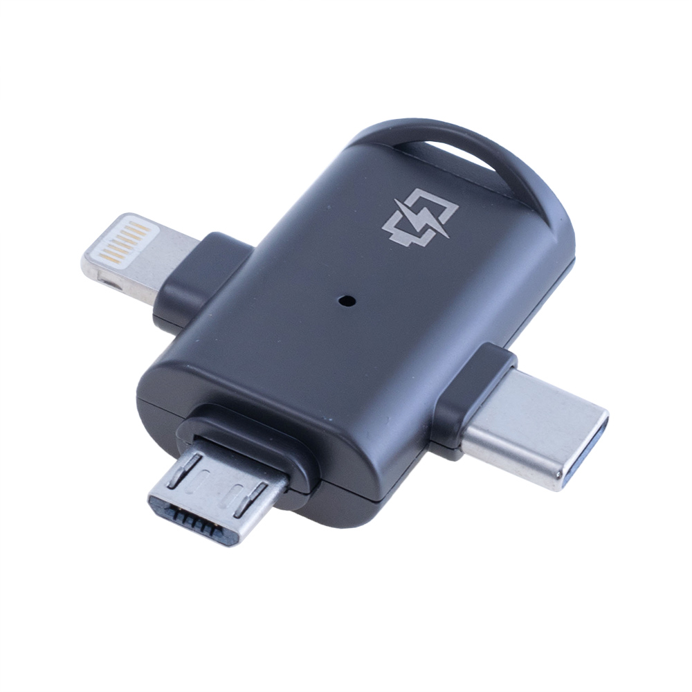 Перехіжник OTG USB2.0 3в1 чорний.
