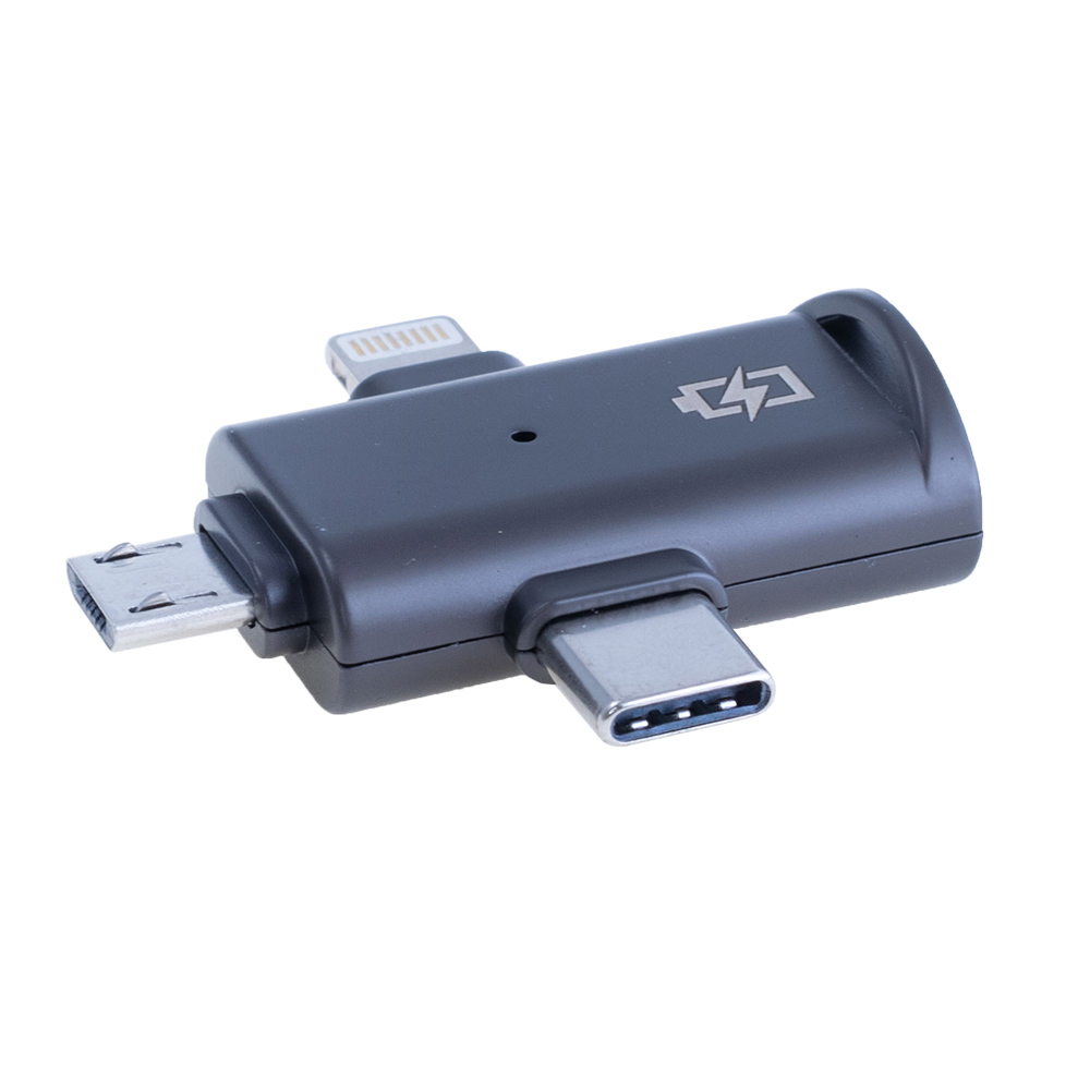 Перехіжник OTG USB2.0 3в1 чорний.