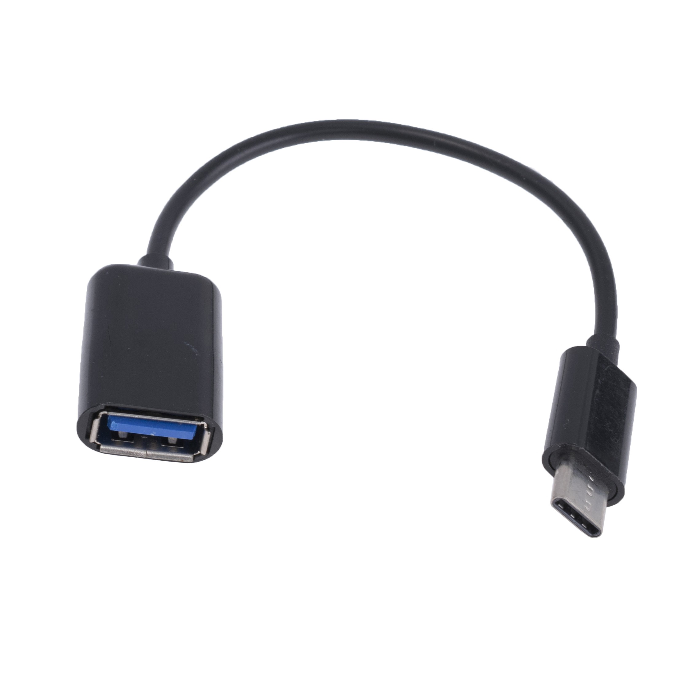 Кабель OTG USB 2.0 AF – USB Тип C 0.15 м черный