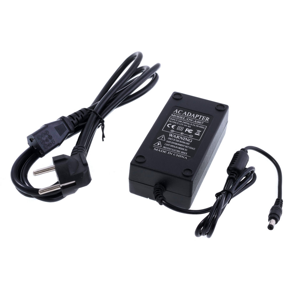 12V 4A Netzteil OV-A007 in kompakter Bauform Tischnetzteil Plastikgehause Gleichspannung stabilisiert mit Netzkabel 12V 4A Netzteil OV-A007 in kompakter Bauform Tischnetzteil Plastikgehause Gleichspannung stabilisiert mit Netzkabel