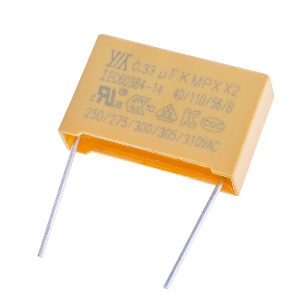 MPX 330nF 310VAC J(±5%), P=22,5mm, 26,5x16,5x7mm X2-334K310VACE2 YY-конденсатор плівковий