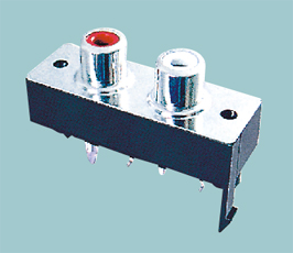 Steckdose RCA "Weibchen", Duplex, eckig 90° (AV2-8.4-38)(cc-130) Steckdose RCA "Weibchen", Duplex, eckig 90° (AV2-8.4-38)(cc-130)