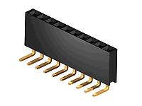 PBS-19R (Buchse auf Platte, 1х19, eckig, 2,54mm)