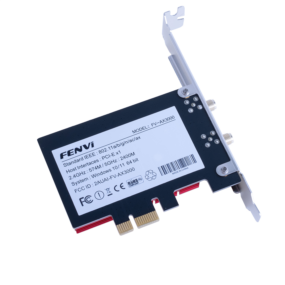 PCI-E WiFi6E 2.4/5/6GHz AX210NGW + Bluetooth 5.3 для Win10/Win11 (FenVi). Без подовжувача антен