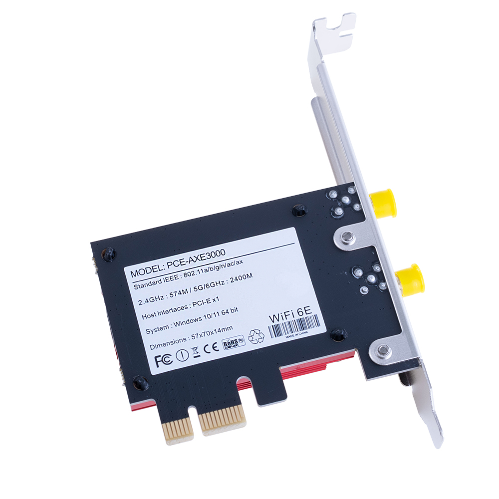 PCI-E WiFi6E 2.4/5/6GHz AX210NGW + Bluetooth 5.3 для Win10/Win11 (FenVi)