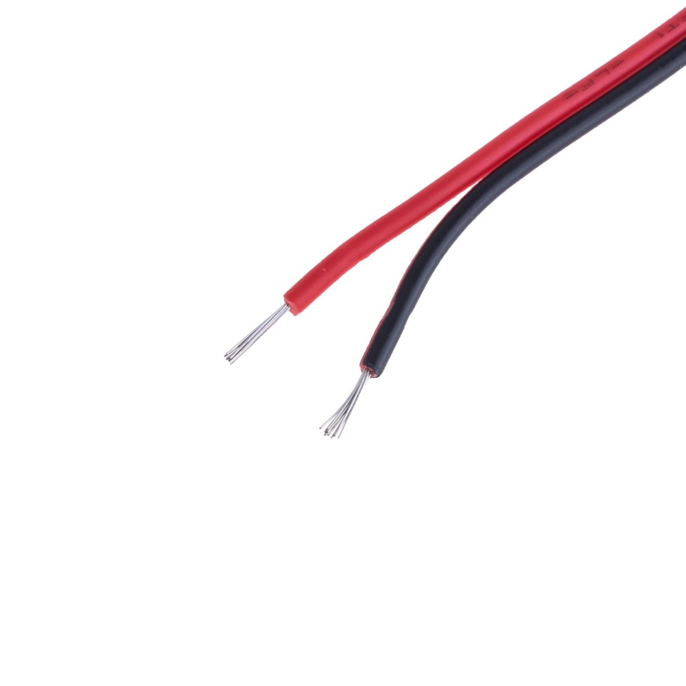 Провід живлення плоский 2-жильний 24 AWG (PVC, 11/0.14/TS) чорний+червоний Провід живлення плоский 2-жильний 24 AWG (PVC, 11/0.14/TS) чорний+червоний