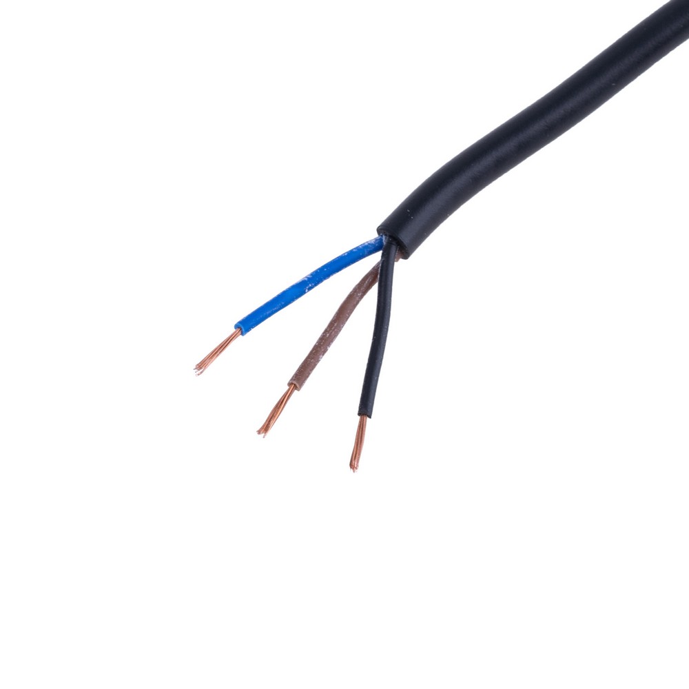 Провід круглий 3 x багатожильний в чорній оболонці 26AWG (PVC, 9/0.14/AS) коричневий+синій+коричневий Провід круглий 3 x багатожильний в чорній оболонці 26AWG (PVC, 9/0.14/AS) коричневий+синій+коричневий