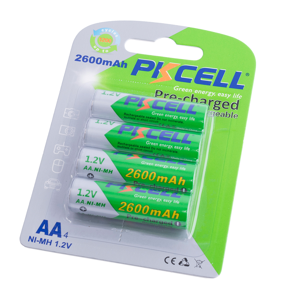 Аккумулятор PKCELL AA 4шт (1.2V, 2600mAh) NiMH Precharged