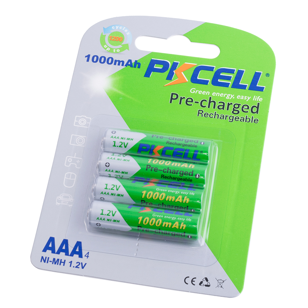 Аккумулятор PKCELL AAA 4шт (1.2V, 1000mAh) NiMH Precharged