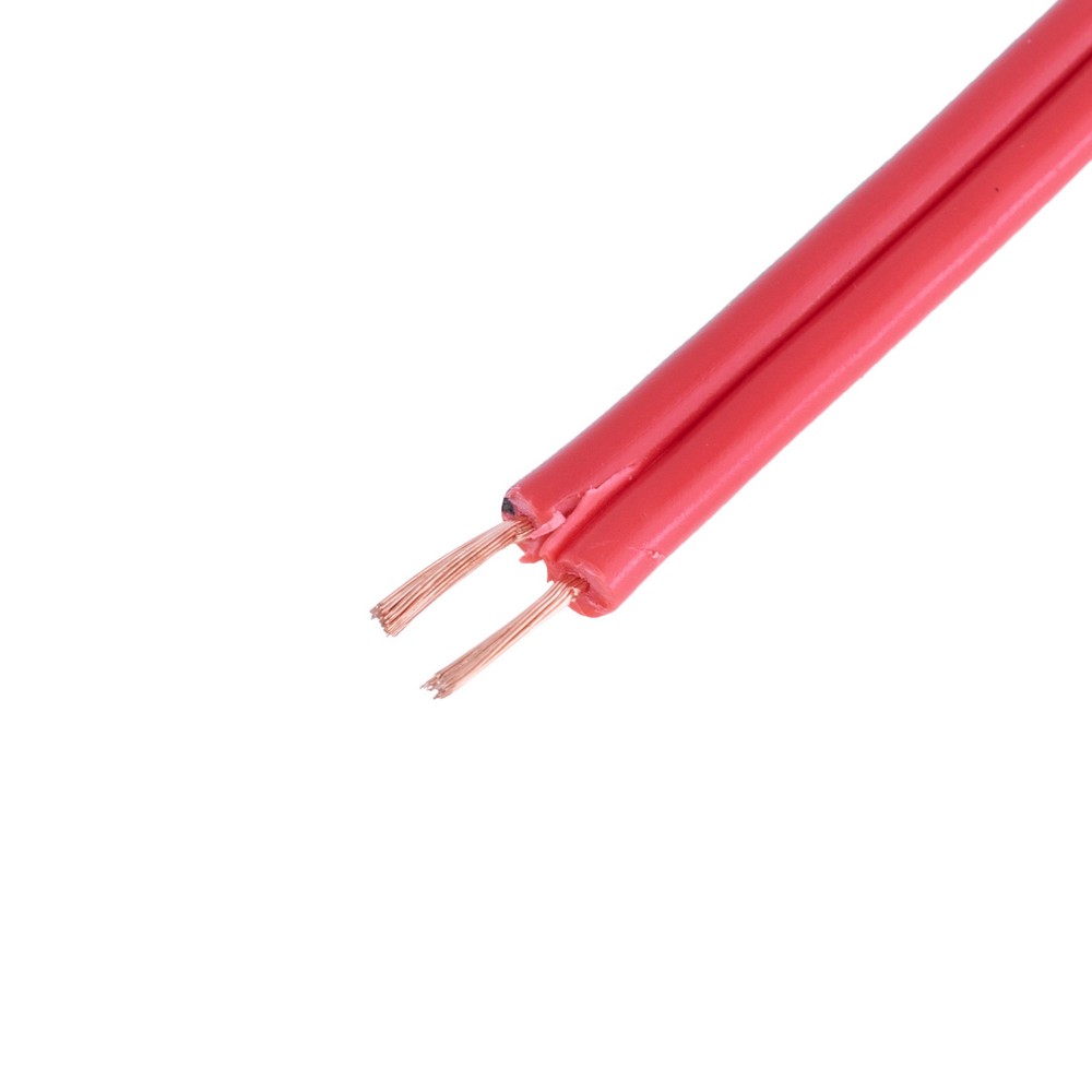 Провід живлення плоский 2-жильний 20AWG (0.5mm² PVC, 28/0.15/AS) червоний з чорною полоскою Провід живлення плоский 2-жильний 20AWG (0.5mm² PVC, 28/0.15/AS) червоний з чорною полоскою