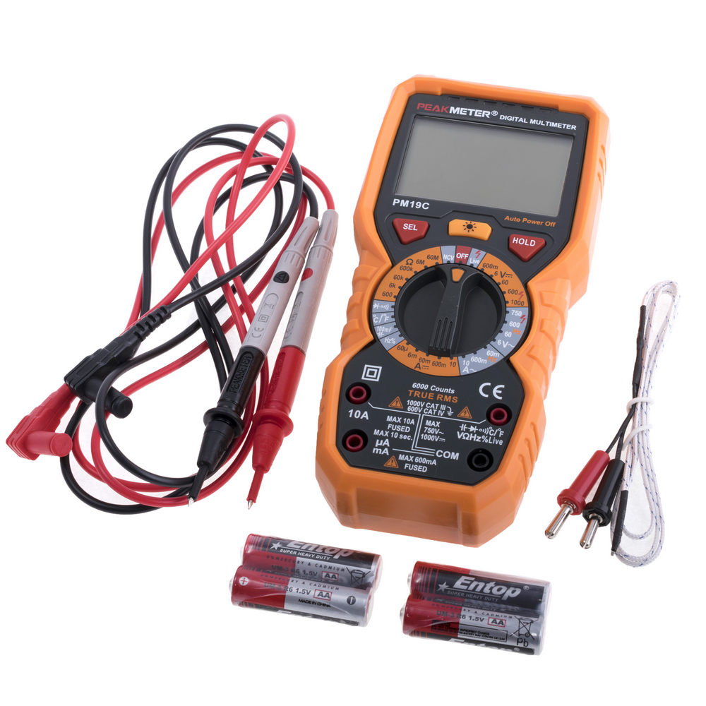 Multimeter PM19C True RMS Peakmeter 6000 Counts