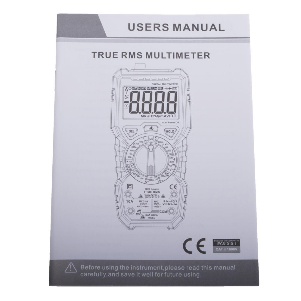 Multimeter PM19C True RMS Peakmeter 6000 Counts