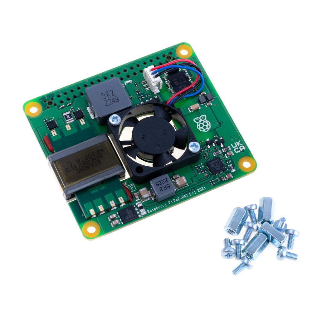 Модуль PoE живлення Raspberry Pi PoE+ HAT для Pi 4 B та Pi 3B+ SC1022 Модуль PoE живлення Raspberry Pi PoE+ HAT для Pi 4 B та Pi 3B+ SC1022