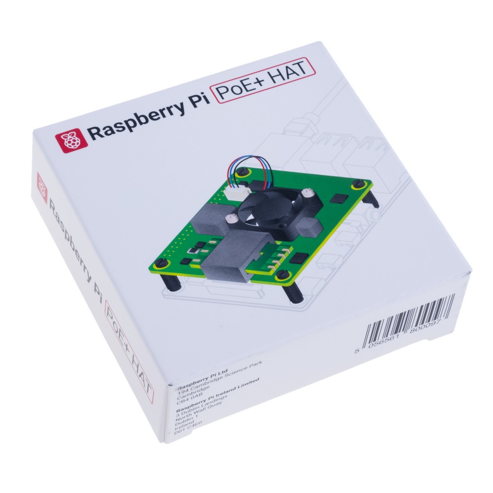Модуль PoE живлення Raspberry Pi PoE+ HAT для Pi 4 B та Pi 3B+ SC1022 Модуль PoE живлення Raspberry Pi PoE+ HAT для Pi 4 B та Pi 3B+ SC1022
