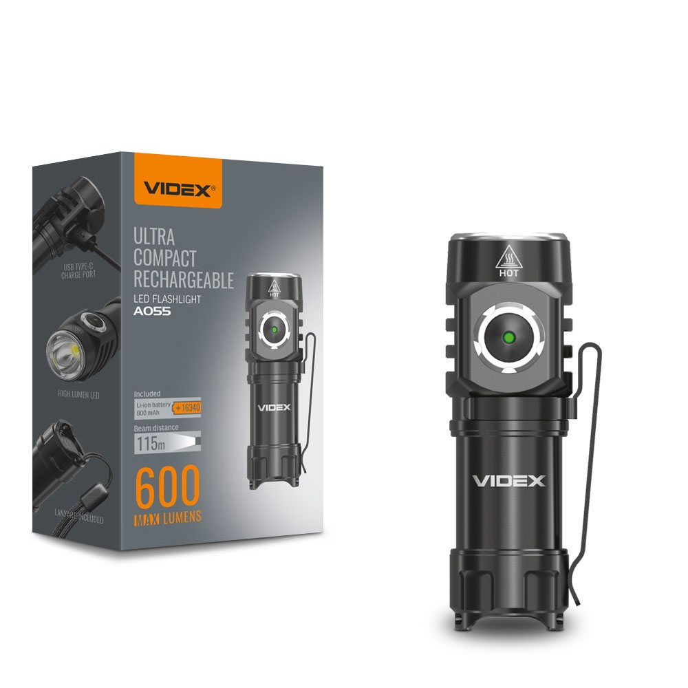 Портативный светодиодный фонарик 600Lm, VIDEX Портативный светодиодный фонарик 600Lm, VIDEX