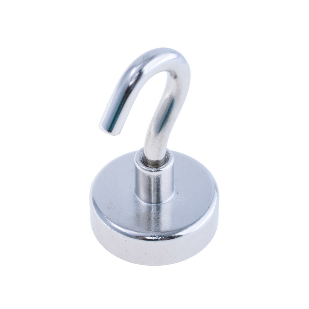 Магніт Pot Magnet with hook, N38, Ni coating, Magnetized, NE25