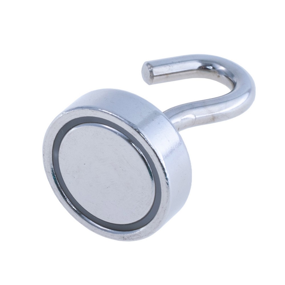Магніт Pot Magnet with hook, N38, Ni coating, Magnetized, NE25