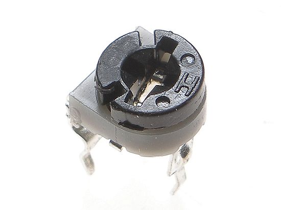 200 Ohm SF065 200R  (потенциометр выводной, регулировка сверху; шаг 5х2,5)