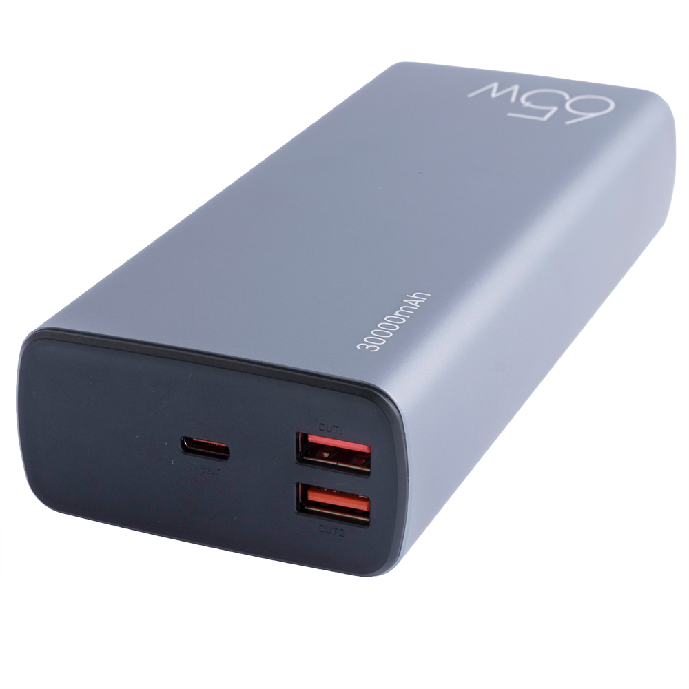 Power Bank 30000mAh 111Wh (Rated Capacity:18000mAh) USAMS-CM PB59 65W Fast Charge черный (USAMS) + 100W кабель Type-C (USAMS)