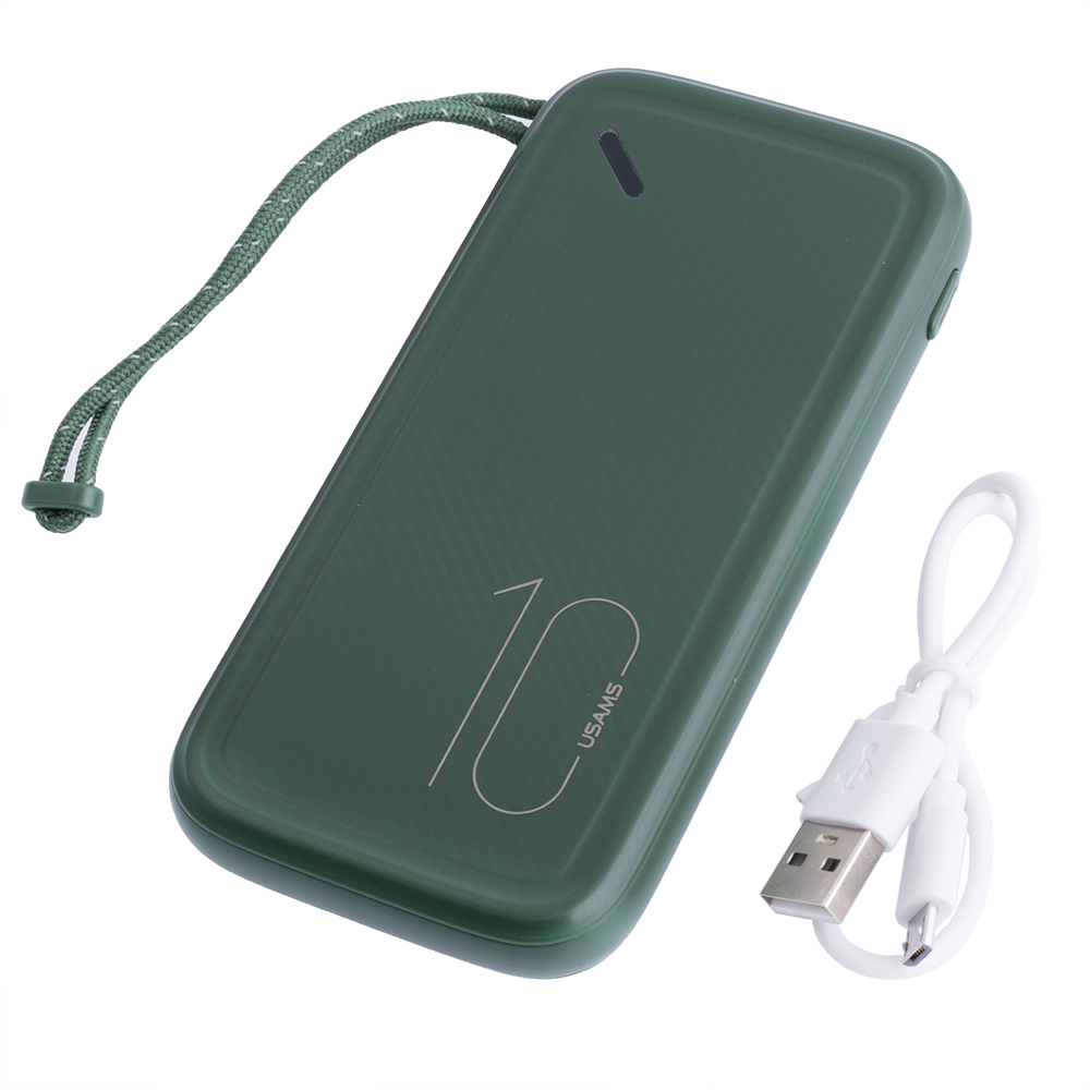 Power Bank 10000mAh 37Wh (Rated Capacity: 6000mAh) US-CD150 PB56 темно зеленый (USAMS)